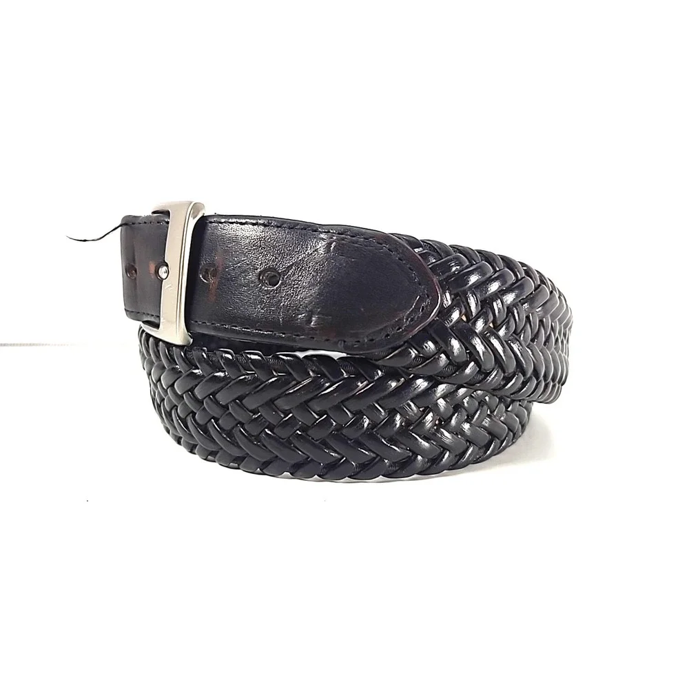 Braided‎ Leather Belt Dk Brown Sz 40